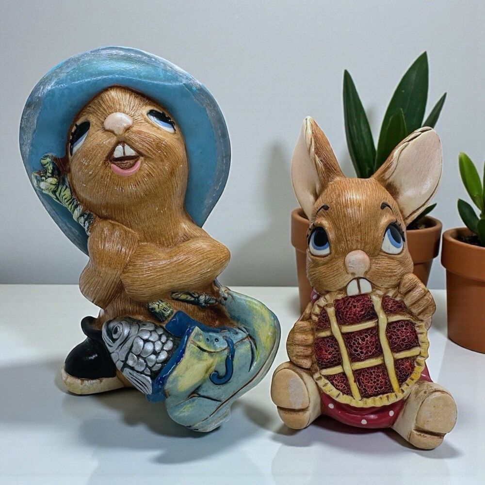 Vintage Set of 2 PENDELFIN Figurine: PICNIC MIDGE & WHOOPER - Made in England
